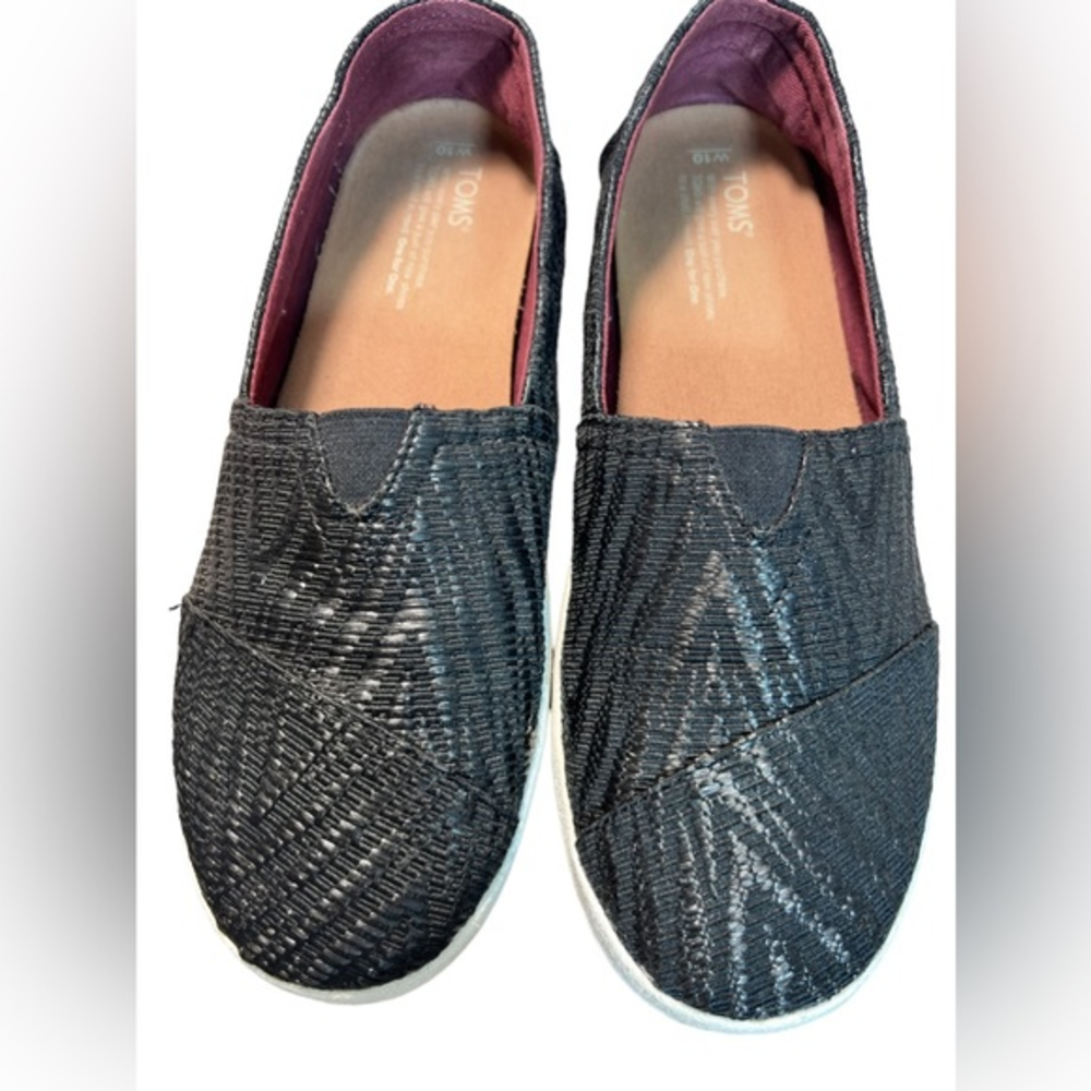 Toms women’s causal slip‎ on shoes sneakers flats color black size 10